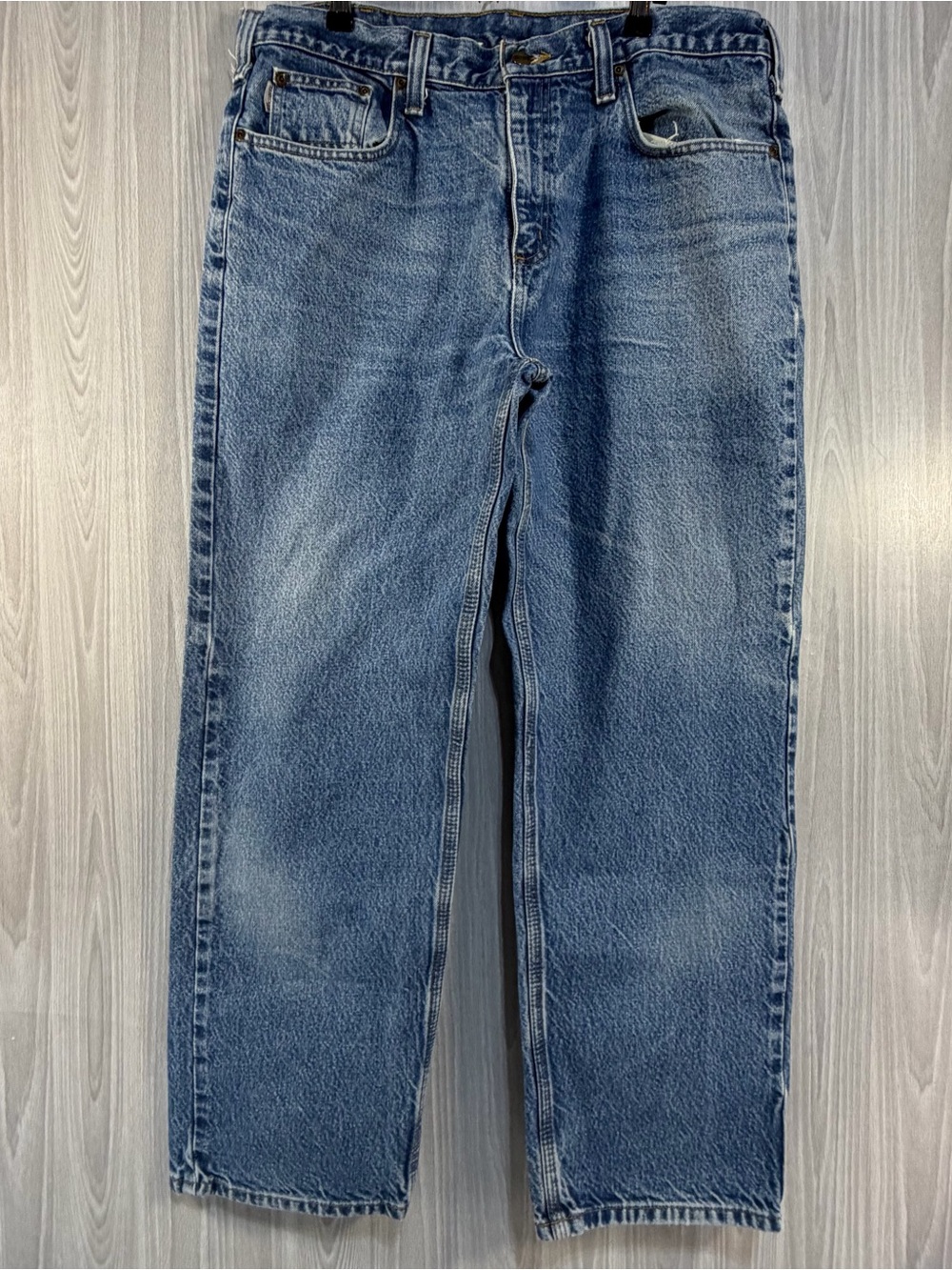 Carhartt Men's Size 38x30 Relaxed Fit Denim Jean Cotton Work‎ Outdoor Pants